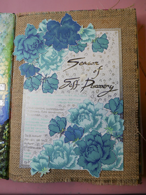 Season of Self-Discovery Art Journaling Page on Burlap