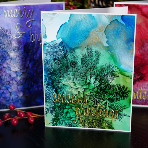 Easy Alcohol Ink Christmas Card