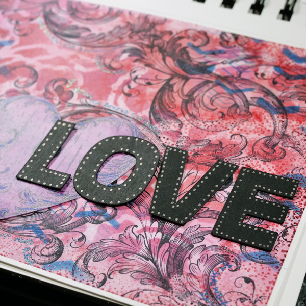 Valentines Art Journal Page Closeup