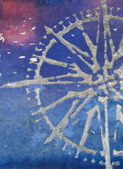 How to paint a night sky art journal page compass detail