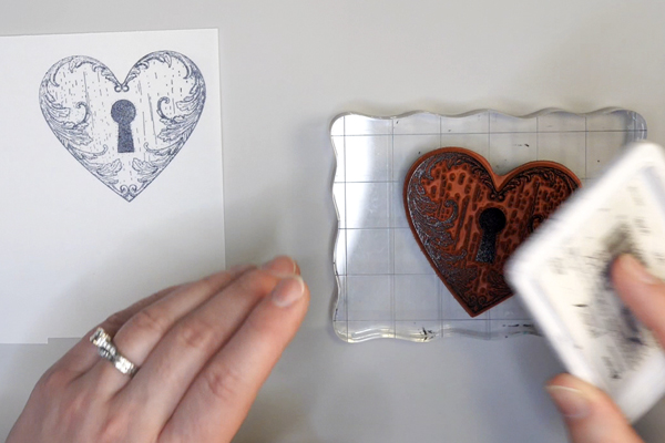 Stamping Heartfelt Creations Heart Stamp on Vellum