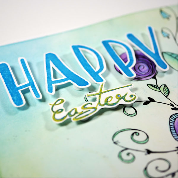 Happy stamped with Wild Whisper Designs Capital Letter Stamps and Mermaid Lagoon Ink