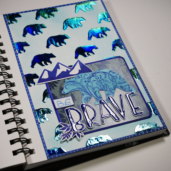 Monochromatic Art Journal Project Be Brave Using Wild Whisper Designs Products