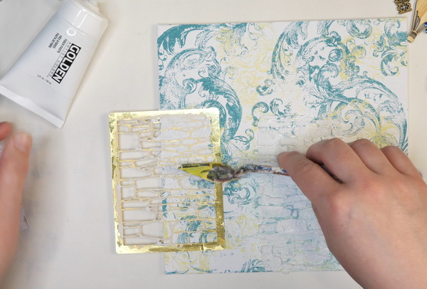 Adding Golden Fiber Paste Through a Stencil