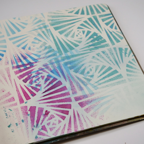 Using Ink Sprays and Stencils to Create an Art Journal Background