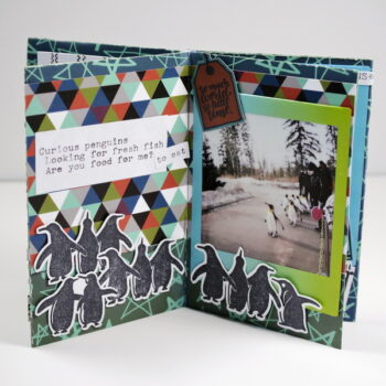 Fold Up Book Instax Mini Album Using Wild Whisper Designs paper and Local King Rubber Stamps