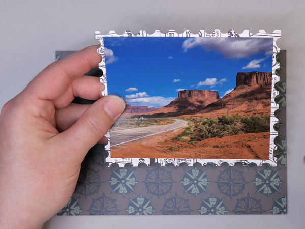 Creating Photo Mat with Sizzix Ideaology Postage Stamp Die and Wild Whisper Designs Paper