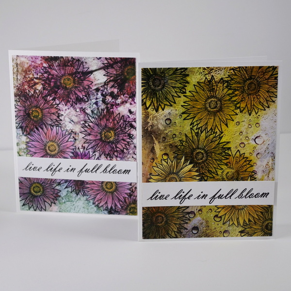 Quick Coloring Technique with Distress Crayons cards using 2 different patterned papers