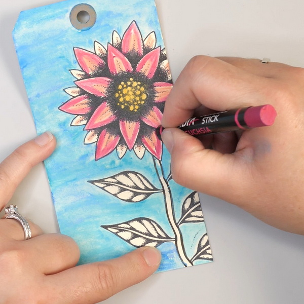 Add Scribble Sticks Blushing and Fuchsia to Tracy Scott Flower on Art Tag