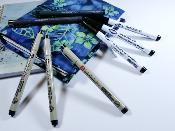 Best Permanent Fineliner Pens Sakura Pigma, Sakura MicroPerm, Alvin TechLiner