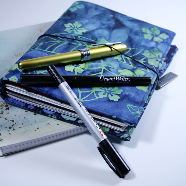 My favorite unconventional permanent pens Sakura Identipen, Speedball Elegant Writer, Platinum Plaisir Fountain Pen