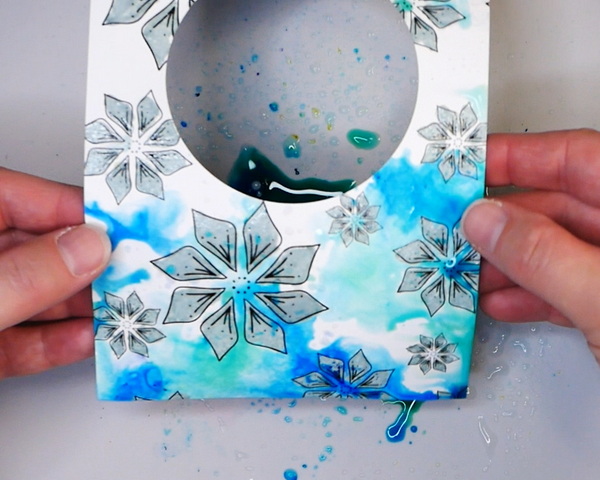 Adding Brusho Crystal Colours to Mixed Media Card