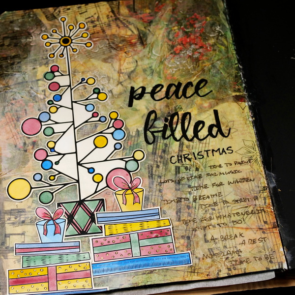 Mixed Media Art Journal Collage: Finding Intention at Christmas -  Hop-A-Long Studio