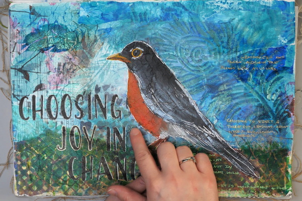 Art Journaling with Napkins Sample by Nadine Milton