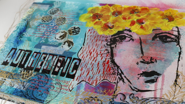 Art Journaling Project with Tissue Paper Collage