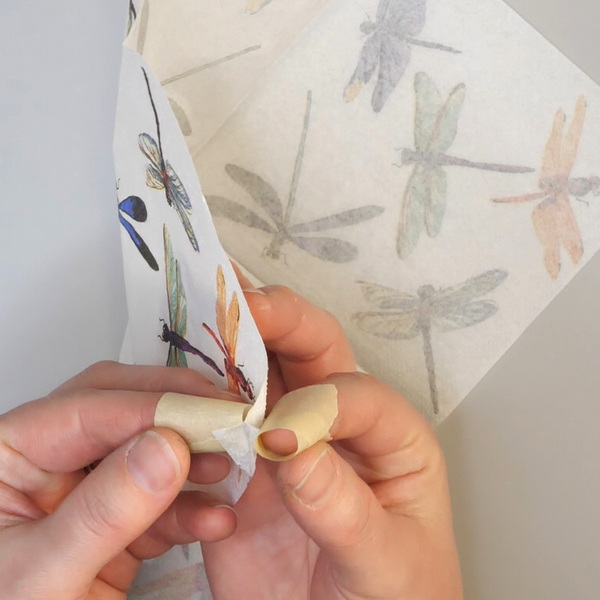 How to Disassemble a Paper Napkin using Masking Tape