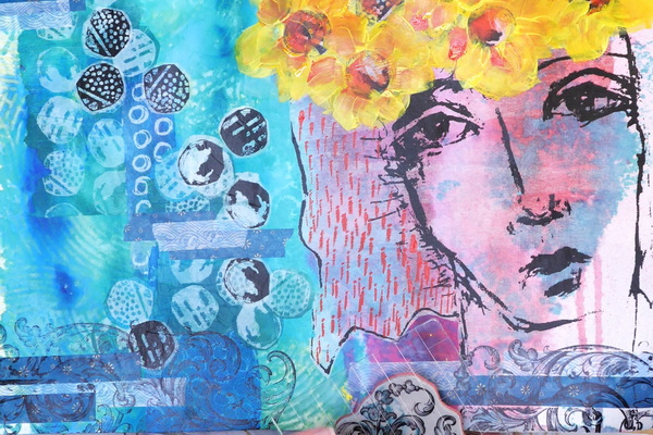 Art Journaling with Tissue Paper Collage - Hop-A-Long Studio