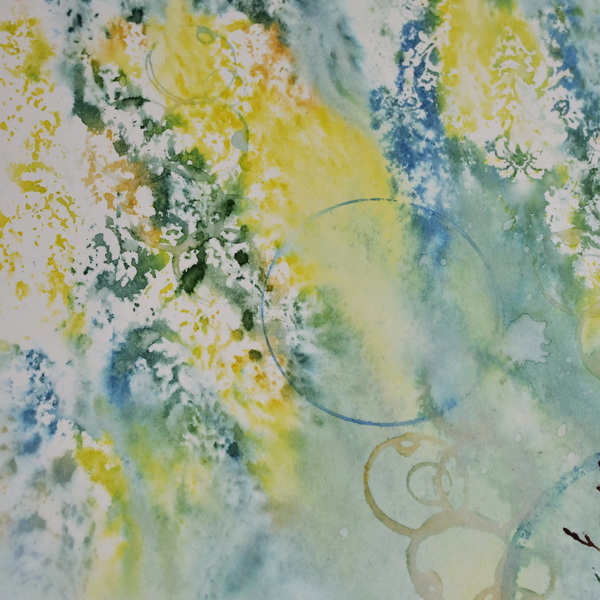 Watercolor Markers with Mark Making and Stamping on Watercolor Paper