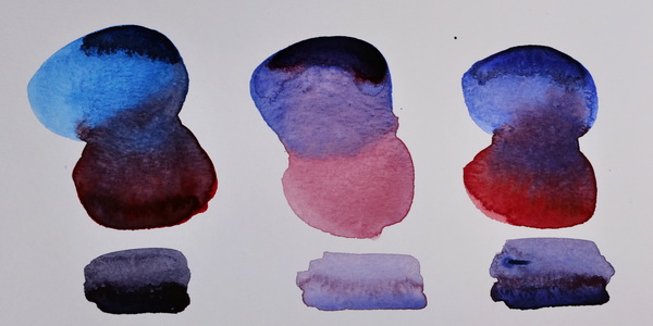 Watercolor Mixing Purple Tones