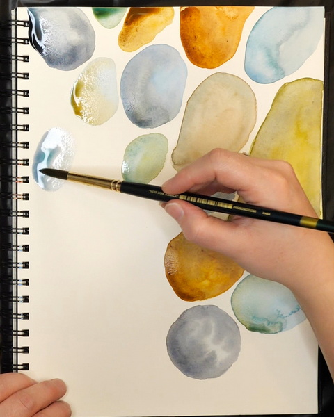 Watercolor Mixing Exercise Painting Rocks