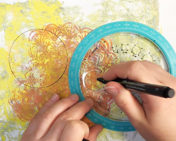 Making Gelli Print Circles using Helix Circle and Angle Maker