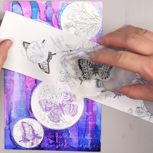 Creating a Mask for Stamping on Alcohol Ink Resist Project