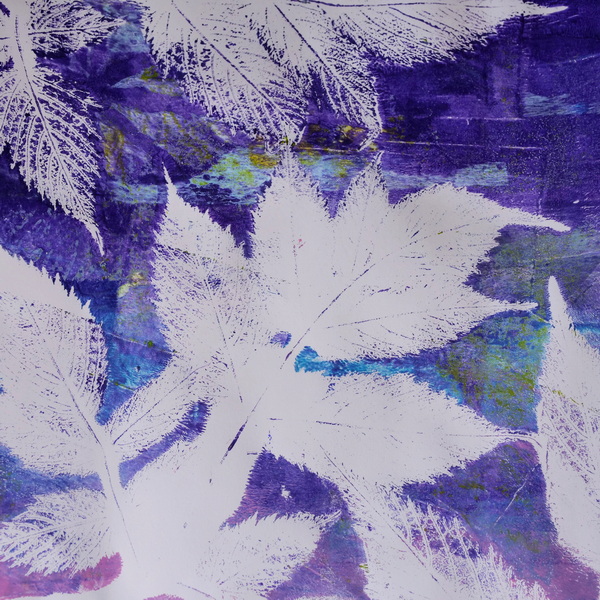 Gelli Plate Printing Textures with Leaves