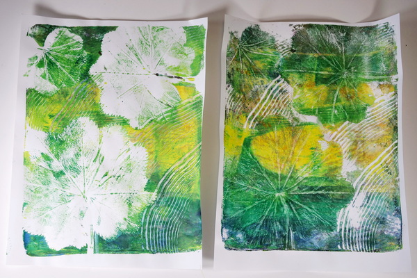 Gelli Plate Printing with Leaves