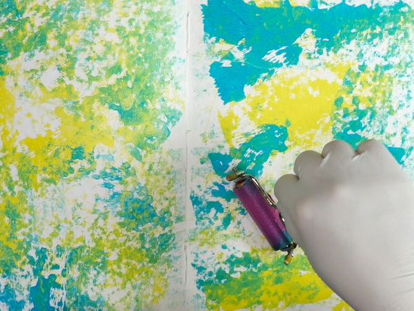 Applying Acrylic Paint with a Brayer