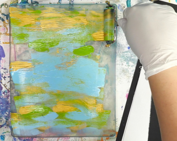 Gelli Printing Tip Adding More Paint when Printing with Canvas
