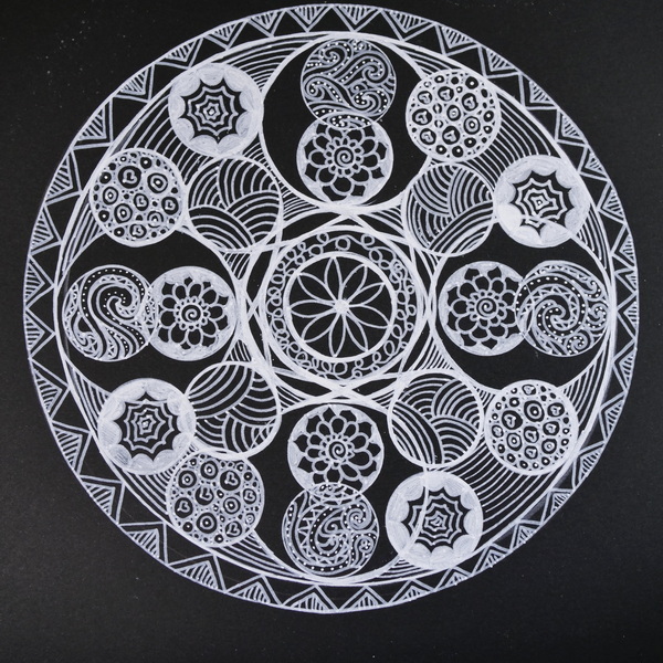 Original Mandala by Nadine Milton Using Uni Posca and Artistro Acrylic Paint Pens