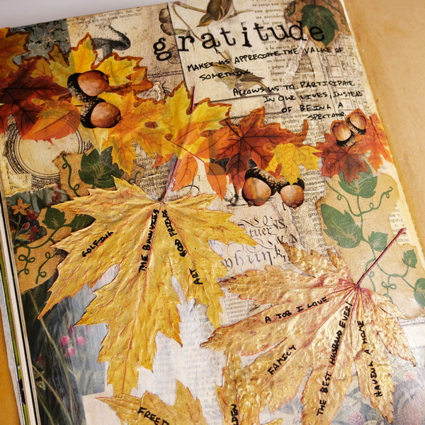 Collage with Dried Leaves in Your Art Journal