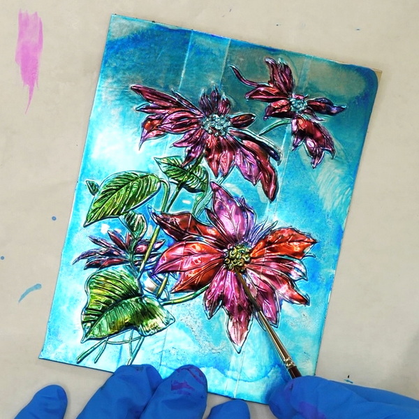 Painting with Alcohol Inks on Embossed Foil