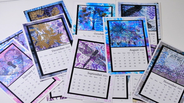 Working in a Series with Gelli Prints Calendar Project