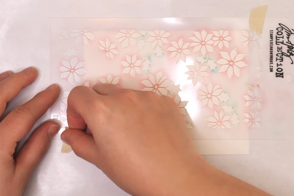 Securing Stencil and Paper to Surface Before Applying Pan Pastels