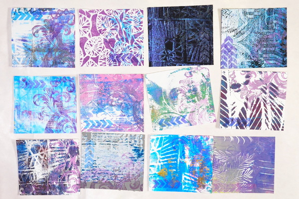 Working in a Series with Gelli Prints Stamping to Create Harmony