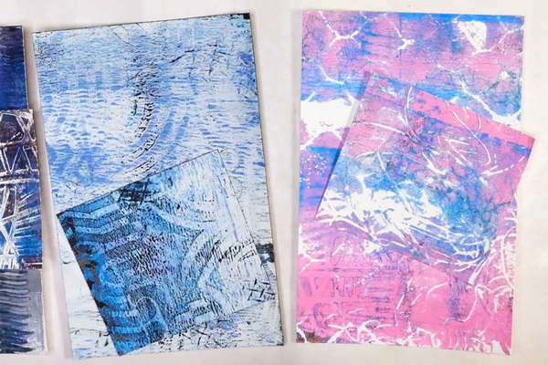 Choosing Gelli Prints to use in a Calendar Project