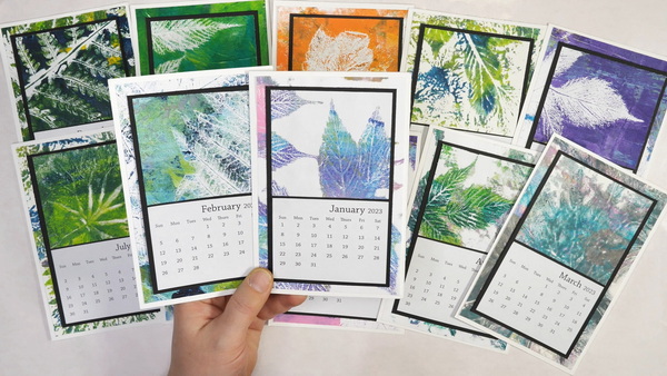 Working with a Series with Gelli Prints Calendar Project