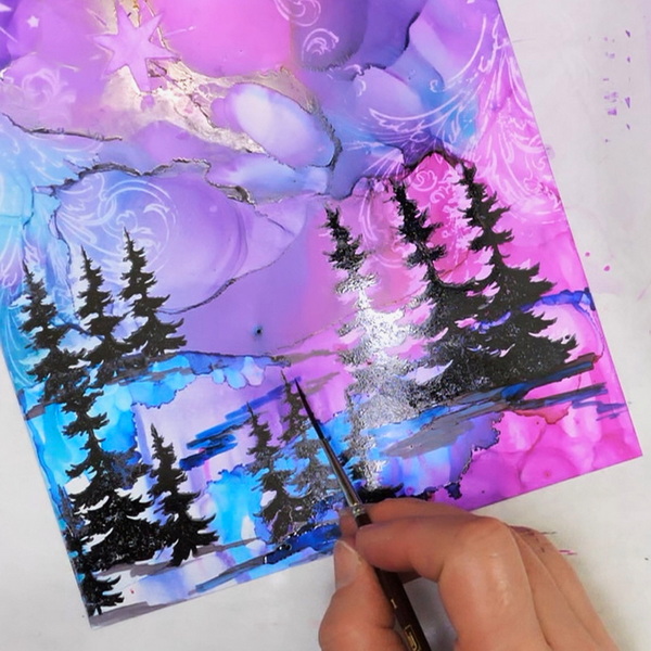 Painting with Alcohol Inks on Graphix Craft Plastic