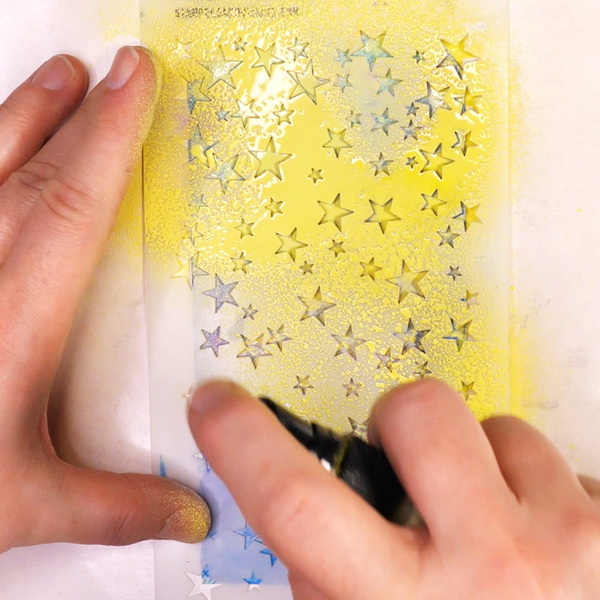 How to Use Tim Holtz Distress Oxide Spray Inks and Tim Holtz Falling Stars Stencil