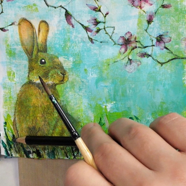 How to use a Stabilo All pencil to create shadows on an art journaling page