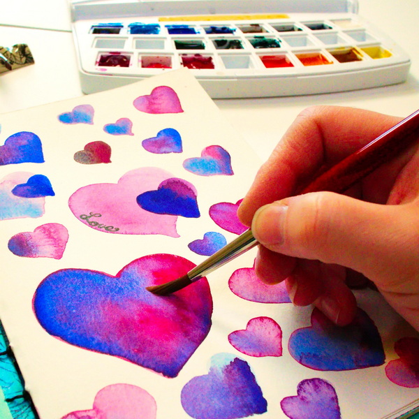 How to use Watercolors with Stencils - Hop-A-Long Studio