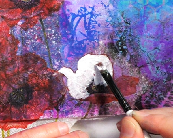 How to create contrast in napkin arts using acrylic paint