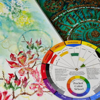How to create unique color combinations in the art journal using a color wheel