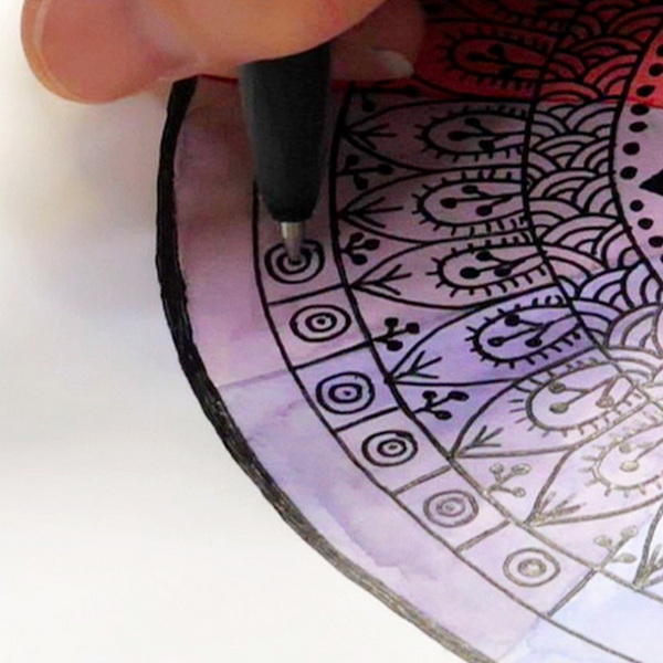 How to draw a mandala circle 6- layered circles