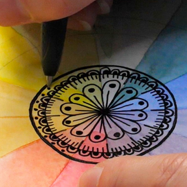 How to Create a Colorful Mandala Using the Color Wheel - Hop-A-Long Studio