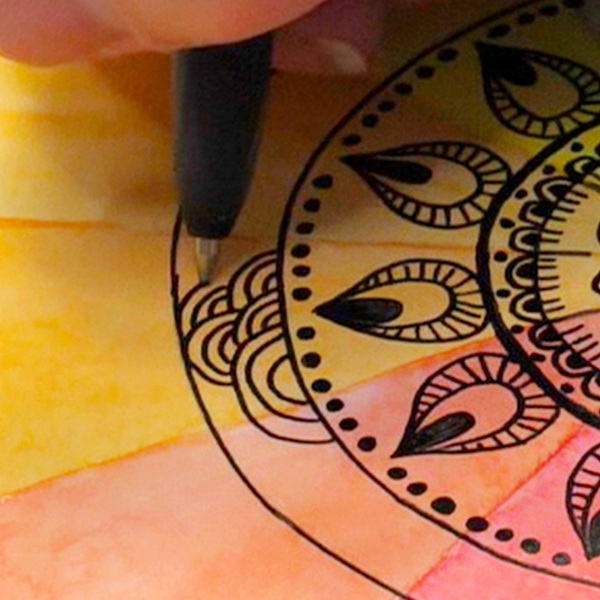 How to create a mandala circle 4 adding rainbow shapes
