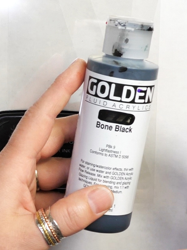 Golden Fluid Acrylics Bone Black