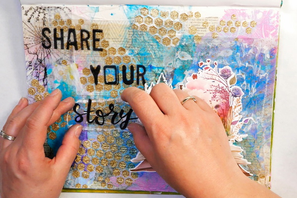 Adding an Acetate Title to an art journal page