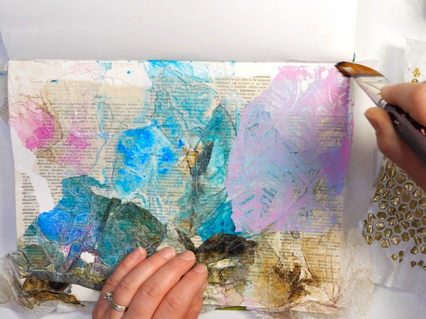 how to collage with tissue paper